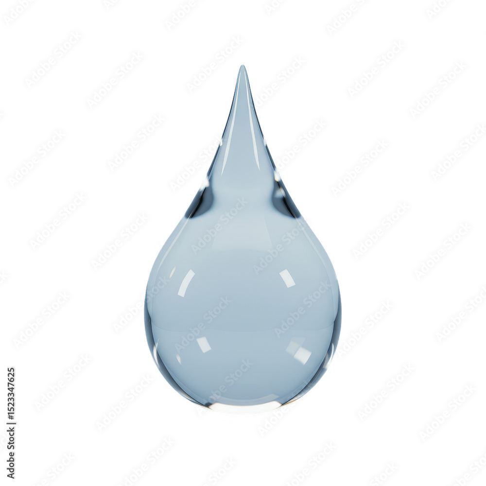 Obraz premium 3d Rendering Of Clear Water Drop Isolated on Black Background