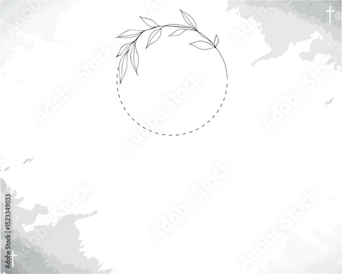 Vector funeral card layout. Blank design for online memorial invitations