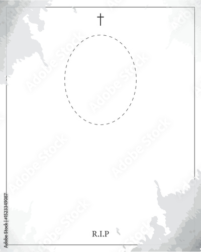 Modern memorial announcement template in vector format.