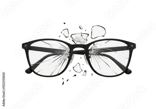 Black Broken Eye Glasses wi...