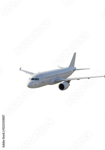Illustration of White Jet Airplane Aircraft Vehicle with Transparent Background