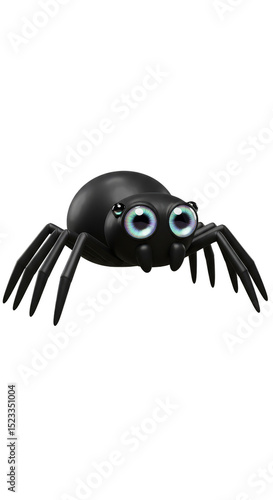 Cartoon Black Spider with T...