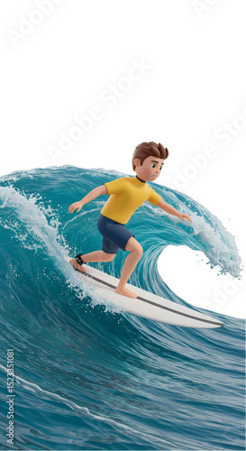 Cartoon 3D Render of Man Su...