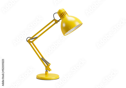 Illustration of Yellow Desk Lamp With Adjustable Arm on Transparent BG