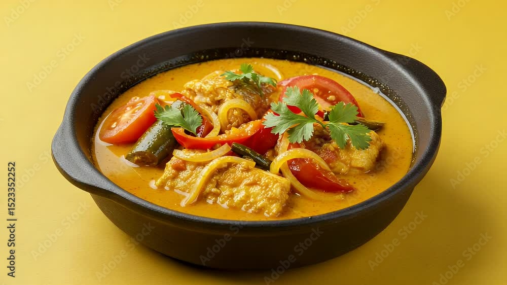 Curry dish with tofu and vegetables Curry dish with tofu and vegetables
