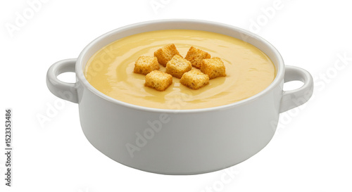 Creamy Soup with Croutons i...