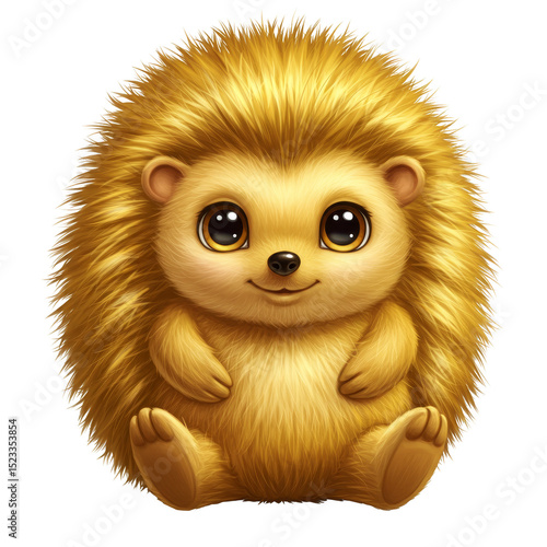 Cute Cartoon Hedgehog Illus...