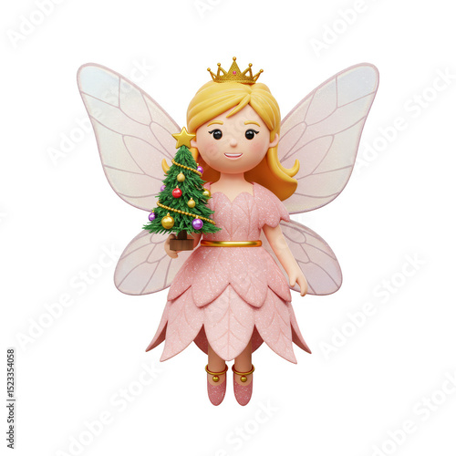 Cute Fairy Holding a Christ...