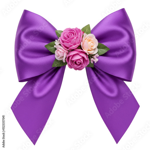 Festive Shiny Purple Bow wi...