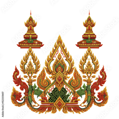 Gold Thai Pattern Ornament ...