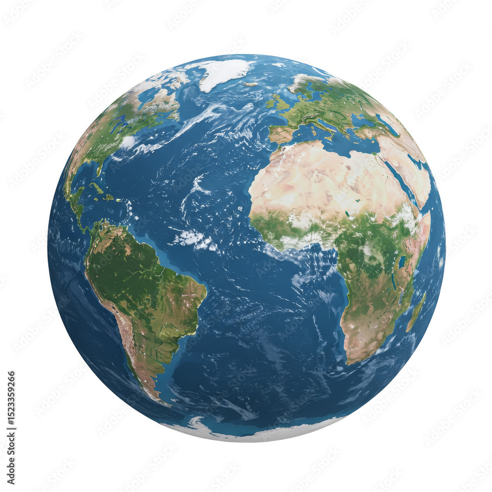 Illustration of Planet Earth Globe with Continents Oceans and Atmosphere Illustration of Planet Earth Globe with Continents Oceans and Atmosphere
