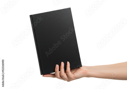 Hand Holding a Black Book I...