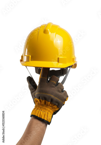 Hand Holding Yellow Hard Ha...