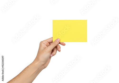 Holding Yellow Card Isolate...