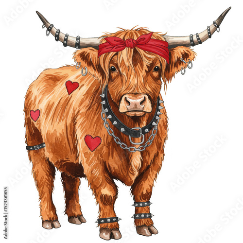 Highland Cow Illustration w...