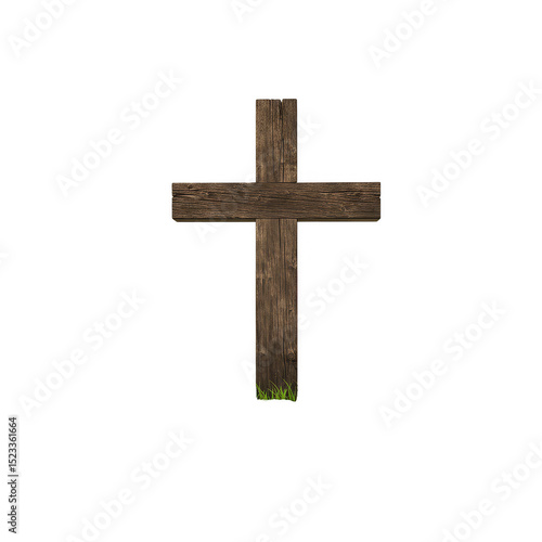 Wallpaper Mural Illustration of Wooden Religious Cross Symbol of Faith on Black Background Torontodigital.ca