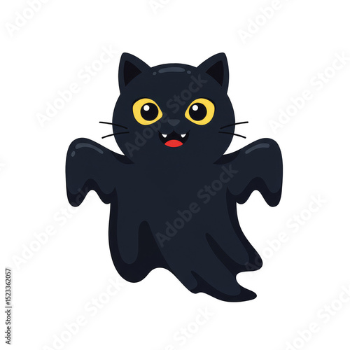 Illustration Black Cat Ghos...