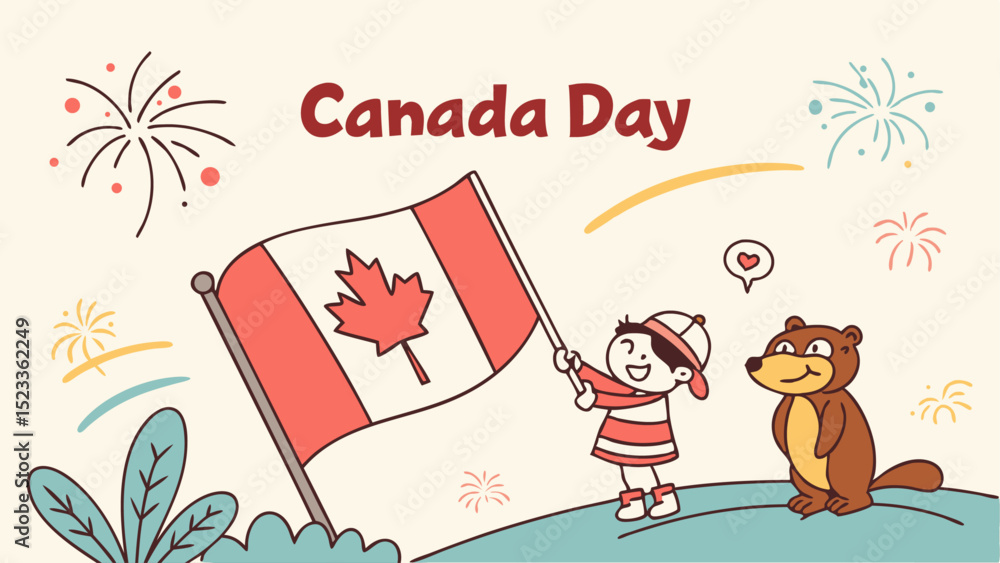 Fototapeta premium happy-canada-day-poster - 2025-06-03T040443.654