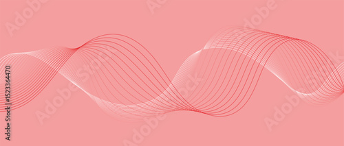 Abstract wave lines in color gradient on minimalist background. Futuristic and dynamic look, perfect for tech, digital, and modern design projects.