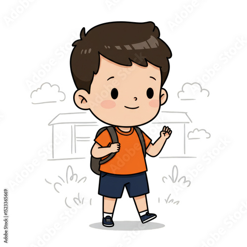 Illustration of a Cheerful ...