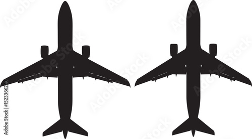 Airliner silhouette flying in the sky vector illustration