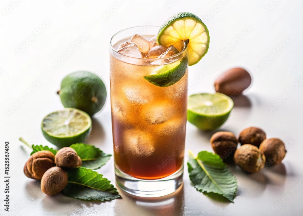 Fototapeta premium tamarind fizz tamarind-syrup soda lime mocktail