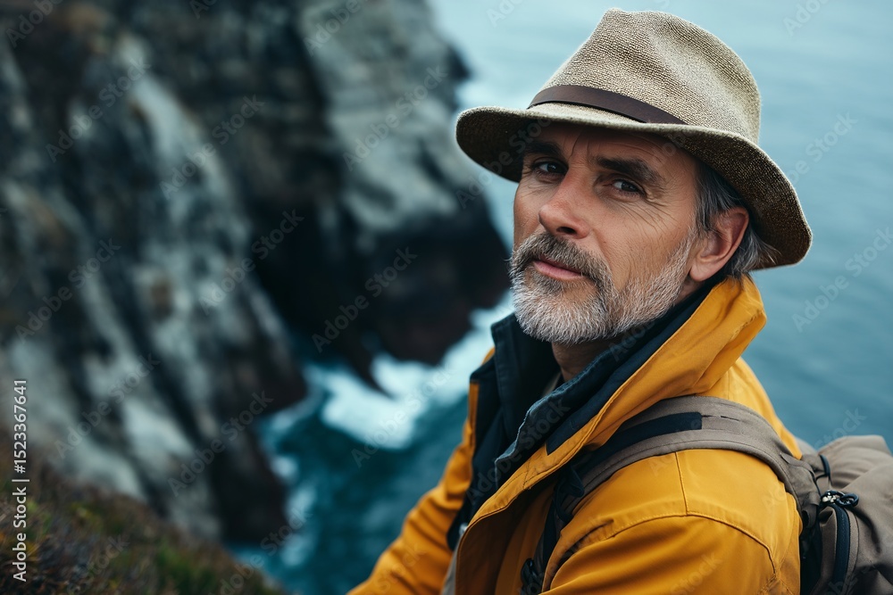 Explore the Pacific Coastline. Outdoor Adventure and Nature Photography with a Mature Male Explorer Explore the Pacific Coastline. Outdoor Adventure and Nature Photography with a Mature Male Explorer