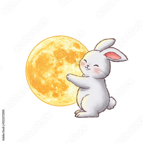 Illustration of Cute White ...