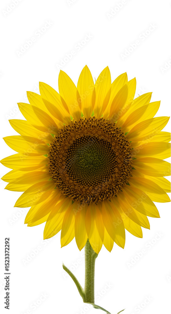 Obraz premium Isolated Sunflower With Transparent Backdrop Yellow Blossom Detailed