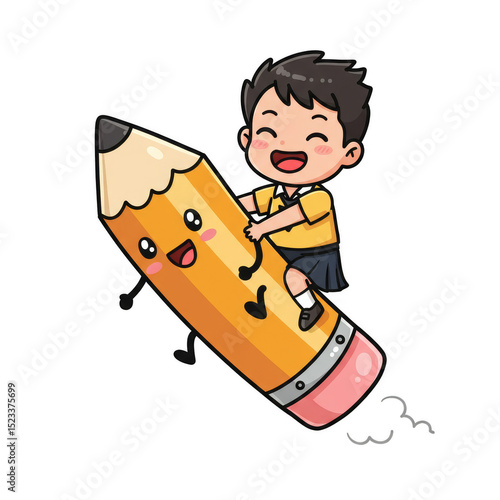 Illustration of Happy Girl ...