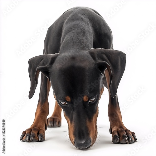 Adorable Doberman Puppy. Cute & Playful Young Companion for Dog Lovers
