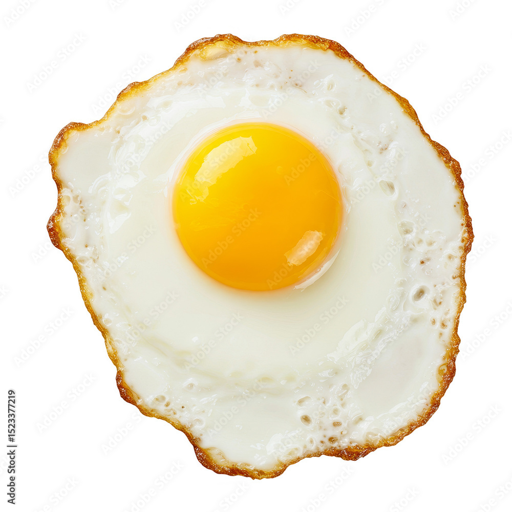Isolated Fried Egg Close Up with a Transparent Background in Studio Isolated Fried Egg Close Up with a Transparent Background in Studio