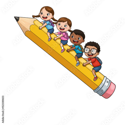 Illustration of Students on...