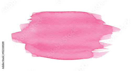 Pink Watercolor Brush Stroke Stain Texture Isolated Transparent Background