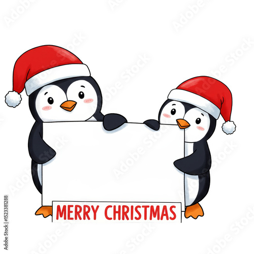 Illustration Of Two Penguin...