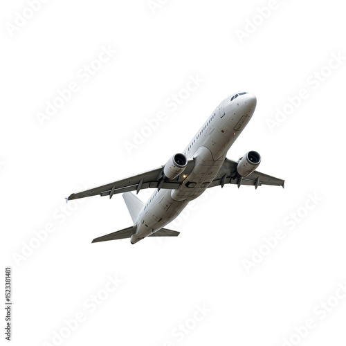 PNG Airplane in Flight on Black Background Isolated Transparent