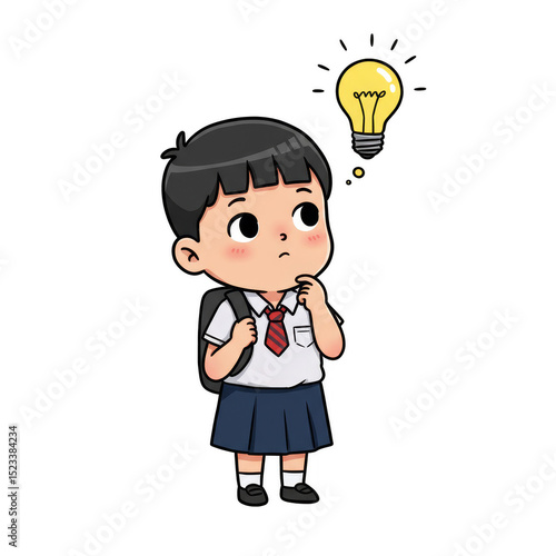 Illustration Young Girl Stu...