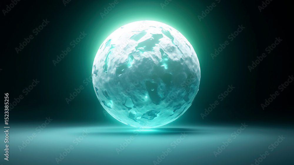 Glowing Frosty Sphere on Gradient Background, Abstract and Mystical Vibes Glowing Frosty Sphere on Gradient Background, Abstract and Mystical Vibes