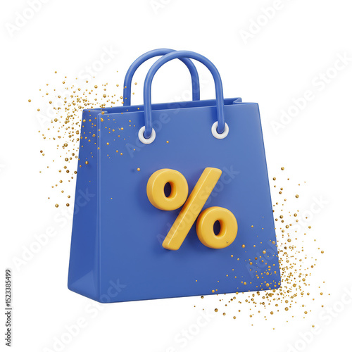 Isolated 3D Render Shopping...