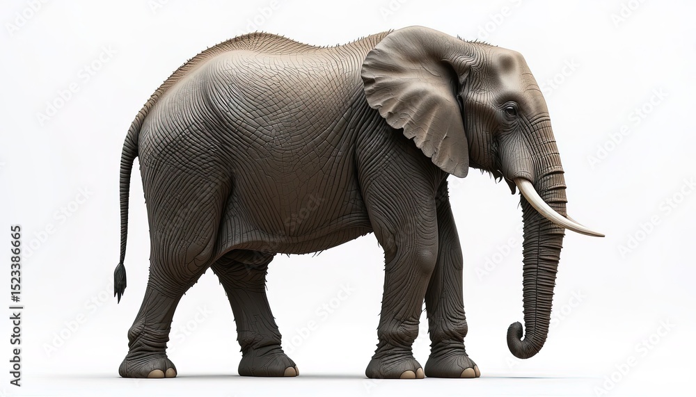 Obraz premium Side view of a large gray elephant.