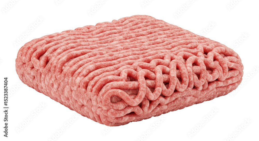 Isolated Raw Pink Ground Meat Ingredient Block with Transparent Background Isolated Raw Pink Ground Meat Ingredient Block with Transparent Background