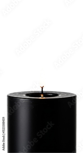 Isolated Black Candle With ...