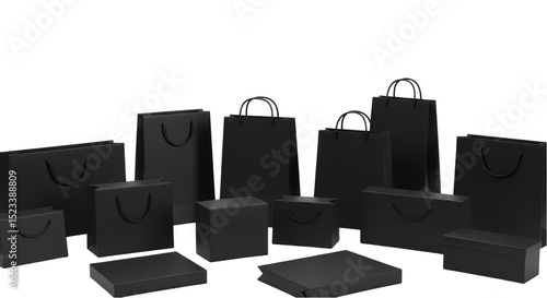 Isolated Black Shopping Pap...