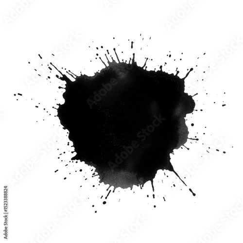 Isolated Black Splash Ink D...