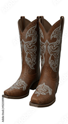 Isolated Brown Cowboy Boots...