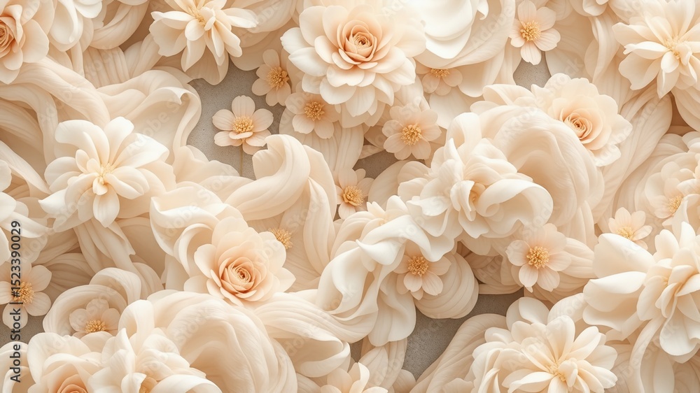 Obraz premium Delicate Floral Cloud Pattern - Brand Background Design