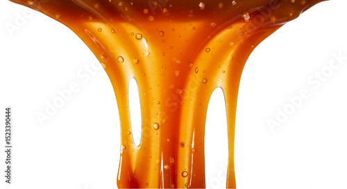 Isolated Caramel Sauce Drip...