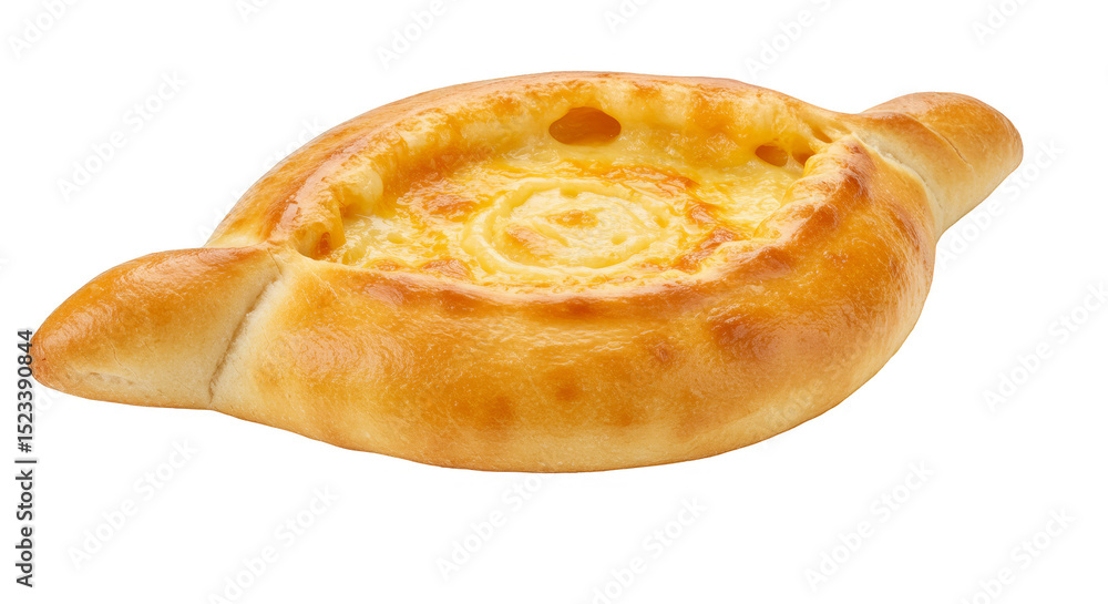 Isolated Traditional Georgian Khachapuri Bread with Cheese on Transparent Background Isolated Traditional Georgian Khachapuri Bread with Cheese on Transparent Background