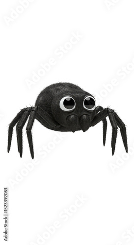 Isolated Cute Black Spider ...