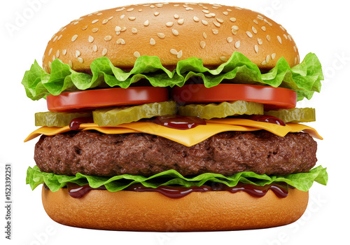 Isolated Delicious Burger w...